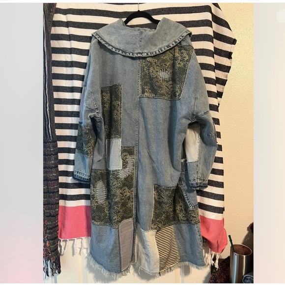 Free People Patchwork Denim Duster - Picture 3 of 4